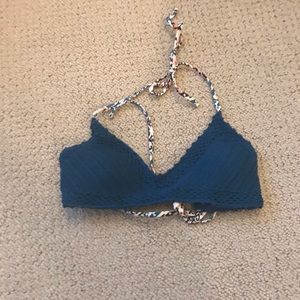 Blue target bikini top